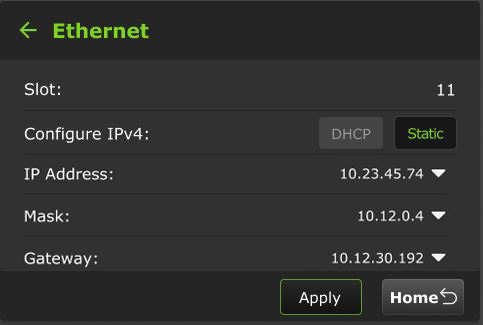 Ethernet Static Apply