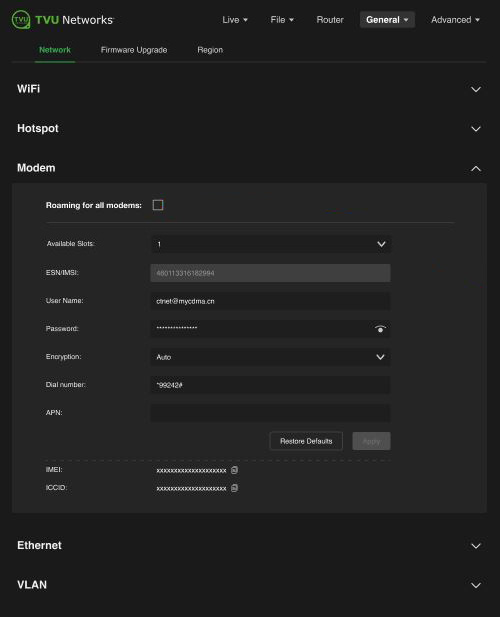 modems all disabled panel 1