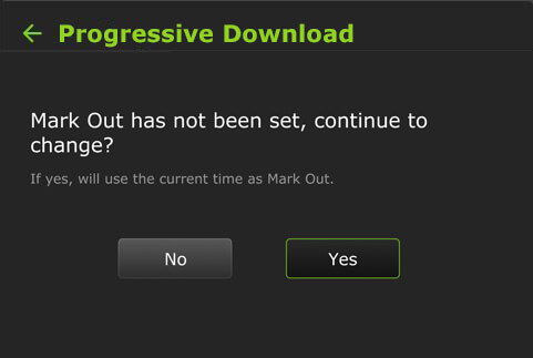 progressive download mark out not set