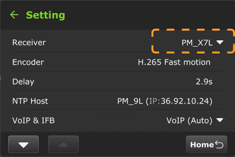 setting config select receiver