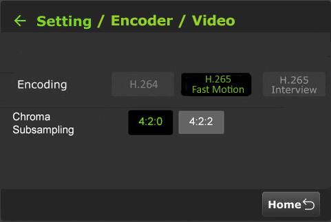 setting encoder video H265