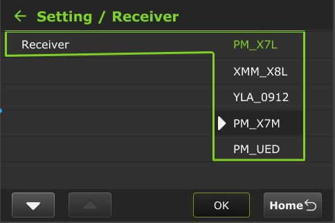setting select receiver
