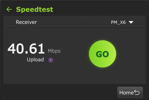 Speedtest screen