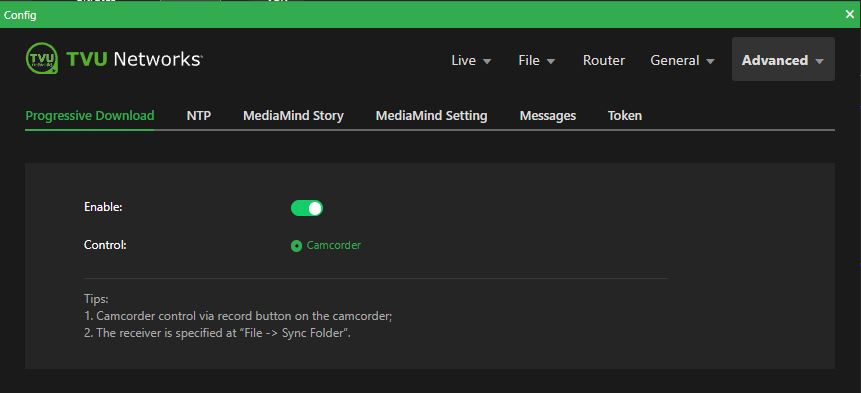 Advanced Progressive Download enabled