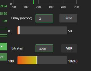 Control settings panel