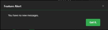 Feature Alert window