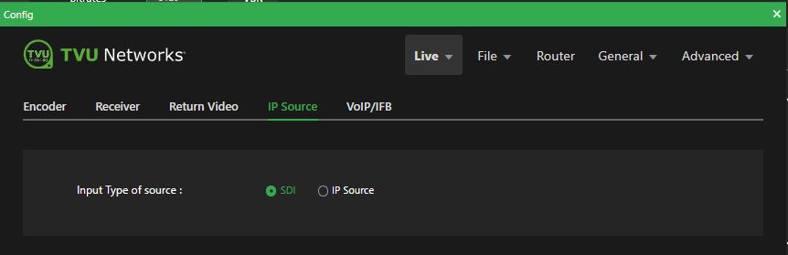 Live IP Source SDI