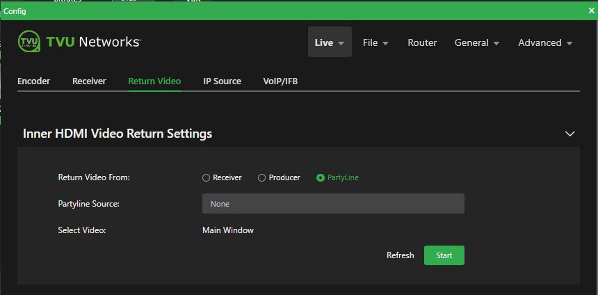 Live Return Video Partyline