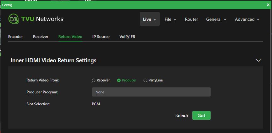 Live Return Video Producer