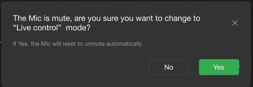 Mute mic confirmation