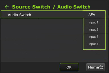 RPS One Audio switch setting