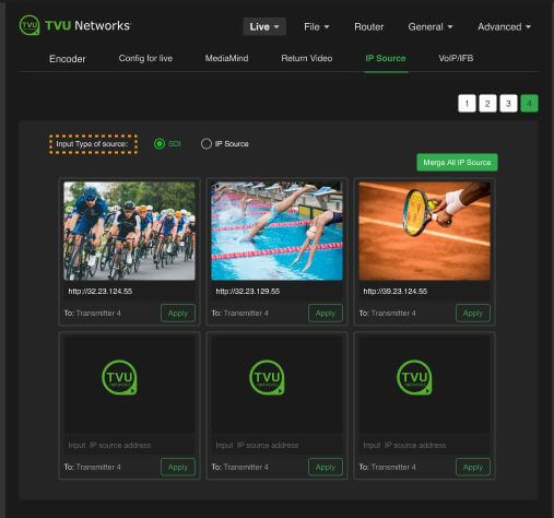 RPS One IP channel 2 3 4 SDI