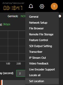 Settings Set Location