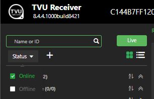 Source status drop-down menu