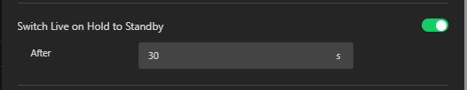 Switch Live on Hold Standby slider