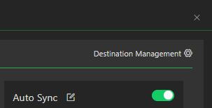 Destination Management settings icon