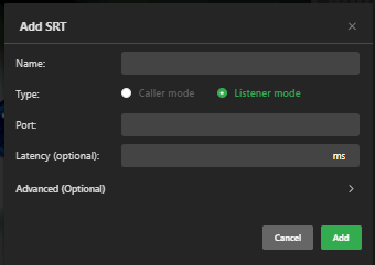 SRT source listener mode