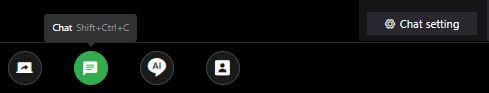 Chat icon location