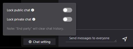 Chat setting - Host interface