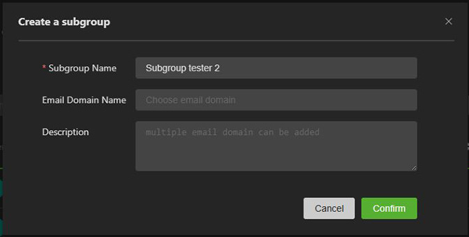 Create a subgroup window