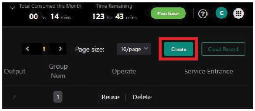 Create event button 1