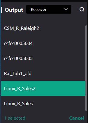 Destination receiver selection