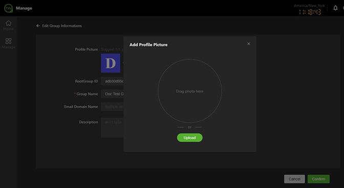Edit Group Information window - Add Profile Picture