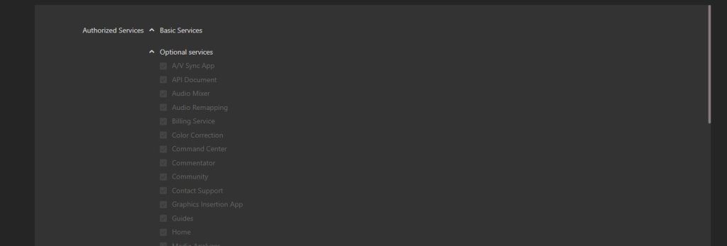 Edit Group Information window - Authorized Services