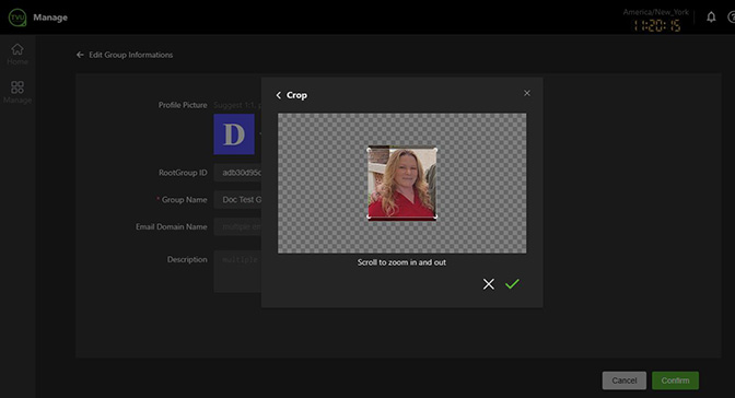 Edit Group Information window - Save Profile Picture