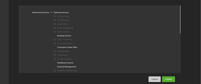 Edit Group Information window - Select Authorized Services