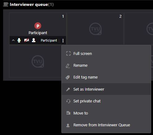 Interviewer queue - Set as Interviewer