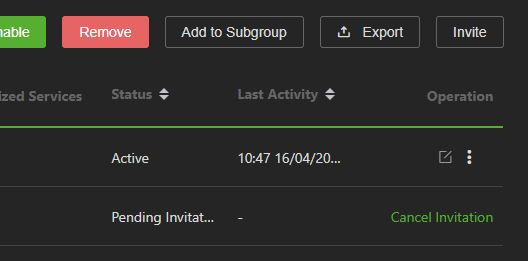 Invitation status