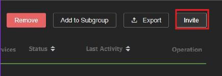 Invite button