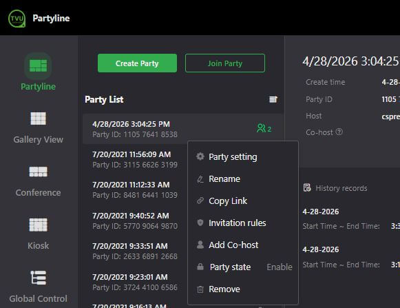 Party Setting icon - party list