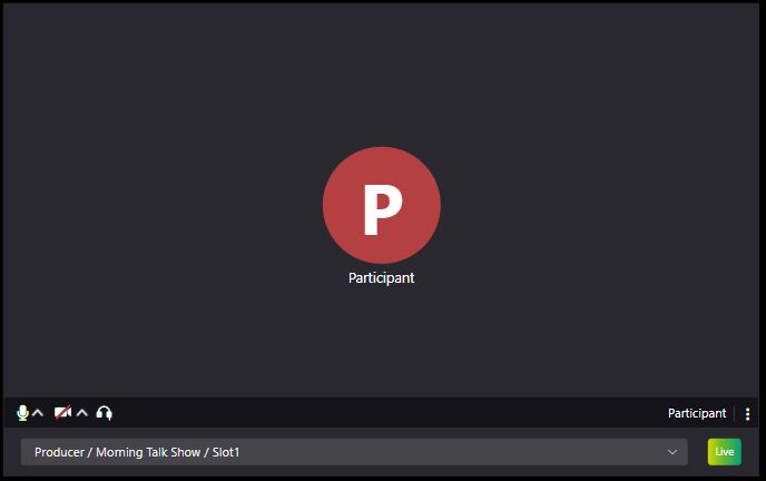 Partyline Control page - Live button