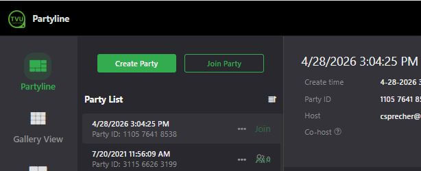 Partyline Workbench - Join party