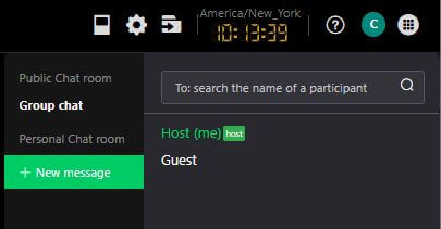 Private chat selection