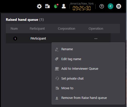 Raised hand queue - Add to interviewer queue