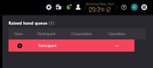 Raised hand queue window private chat