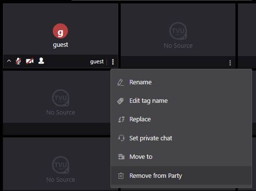 Settings - Remove from Party