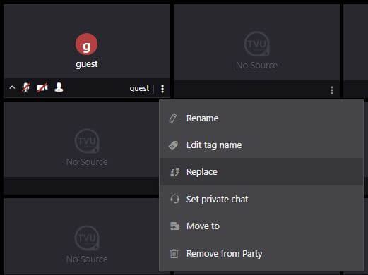 Settings - Replace participant