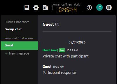 Starting a personal or private chat
