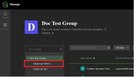 Subgroup created