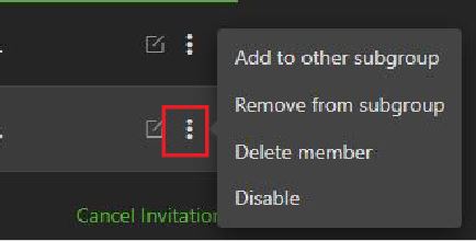 Subgroup settings