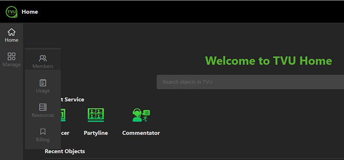 TVU Home - Members tab