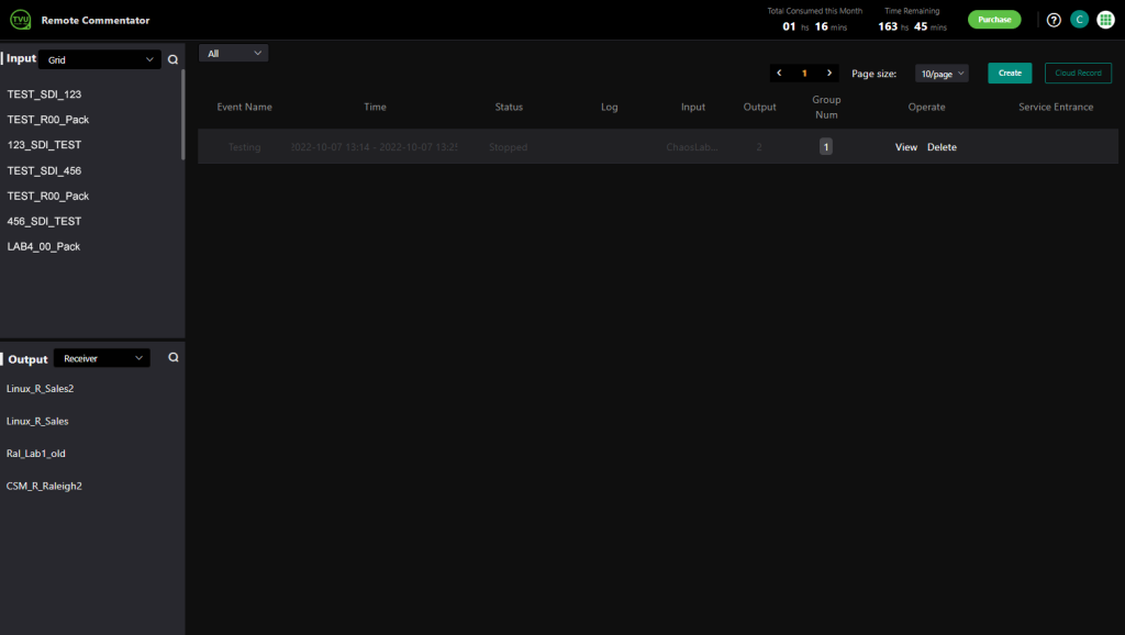 TVU Remote Commentator web interface