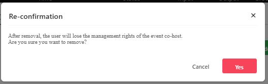 co-host removal confirmation window