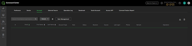Account tab