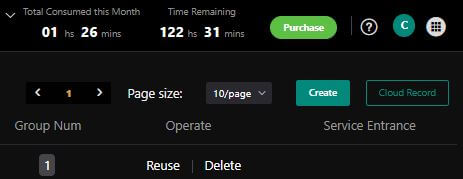 Cloud record button