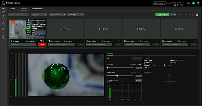 Expanded receiver control panel